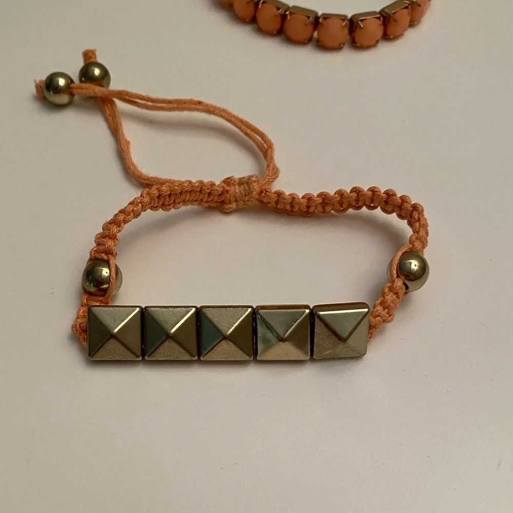 Set of two coral bracelets.
